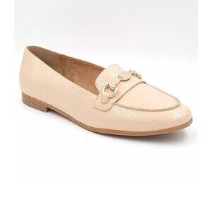 Giani Bernini Cream Flats with Gold Chain Detail